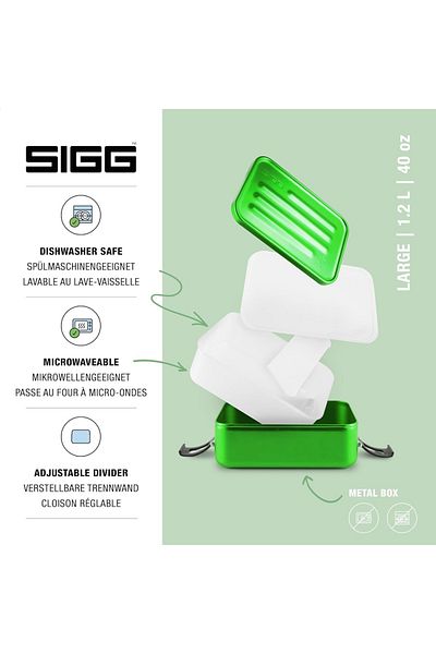 SIGG Lunchbox Metal Food Box Green S (1.2 L)