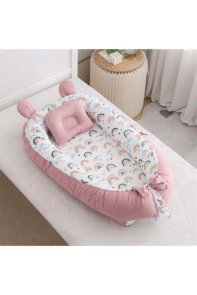 Yelajoy Portable Baby Lounger Nest Bassinet for Bed, ‎85*55*15cm, Sleeping Cribs for Bedroom and Travel