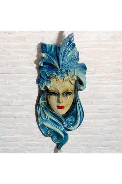 Peramari Dekoratif Polyester Duvara Asmalı Kelebek Kadın Yüz Maske Tablo Turk...