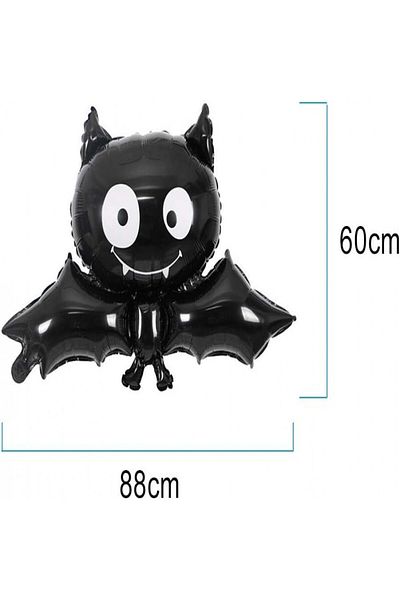 Gaono Set of 5 Gaono balloons, bat pattern, aluminum foil, black/white, 88 x 60 cm