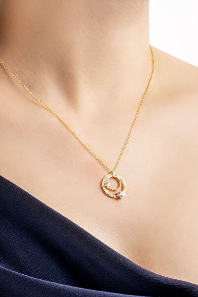 So CHIC... Tutulma 18 Ayar Sarı Altın Kaplama 44 Cm Gümüş Yıldız Kolye