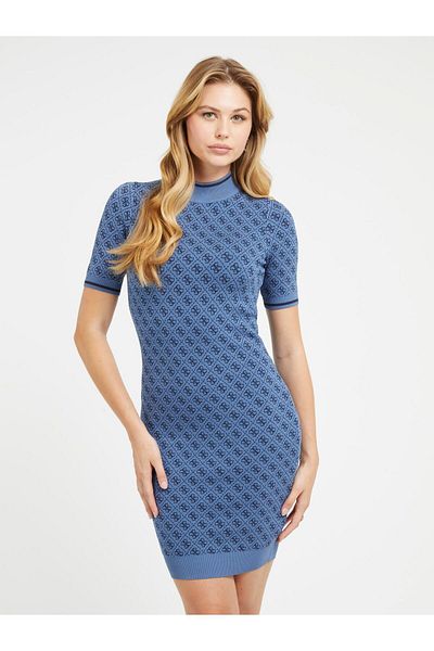 Guess Rochie Midi pentru damă cu guler stand bleumarin W3YK39Z37K0F33B
