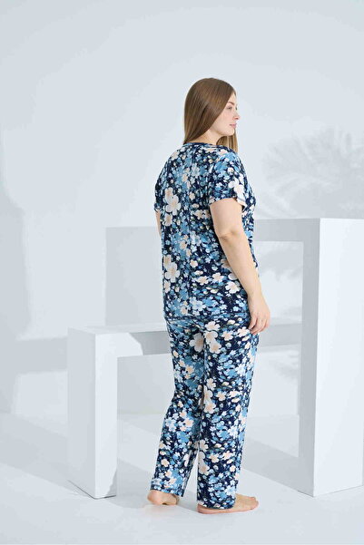 Etoile Bamboo Short Sleeve Button down Plus Size Women's Pajamas Set 74059