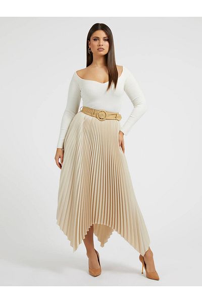 Guess High Waist Cream Women Midi Skirt W3Yd84Wfju0G1M5