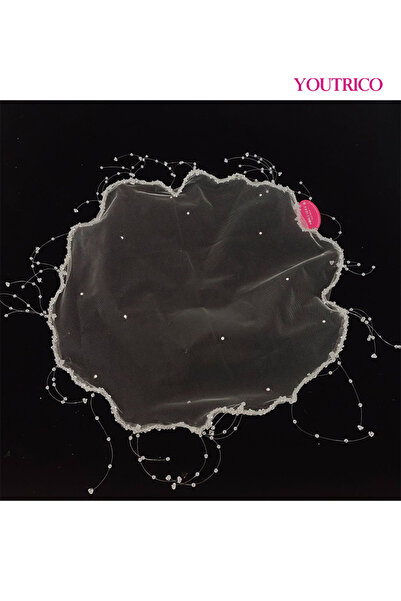 Youtrico Veil-Handmade Crochet Beaded Lace French Face Cover