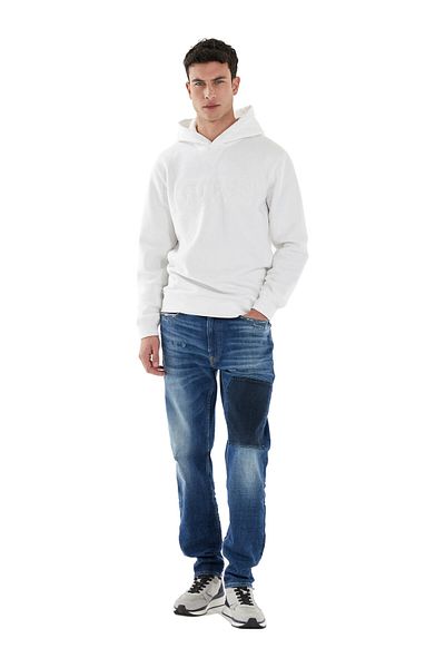Guess Ανδρικό φούτερ με κουκούλα με γιακά λευκό Beau Hoodie Sweatshirt - Eco Sleek Po