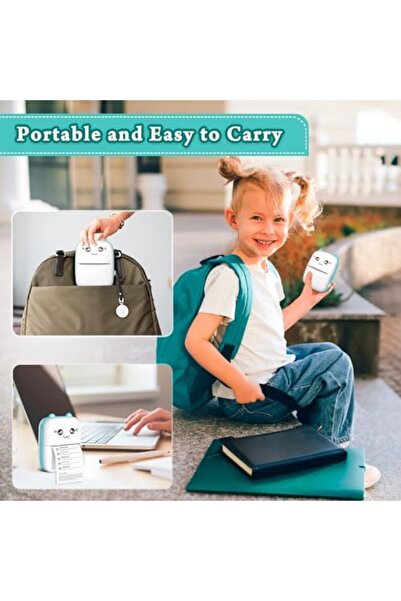 Generic طابعة حرارية صغيرة محمولة - طابعة بلوتوث لاسلكية مدمجة للصور والملاحظات والملصقات