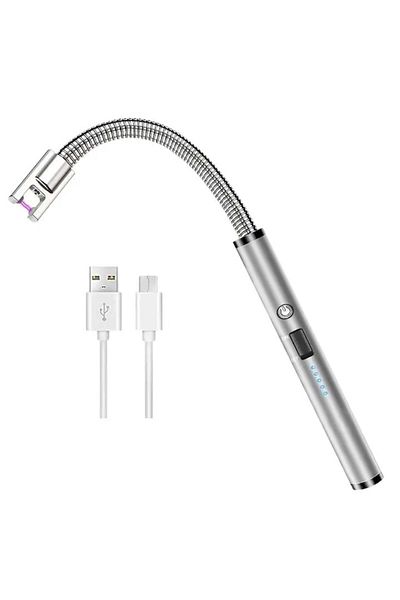 Aunek Electric Lighter, Zinc, Silver, 230 Mah
