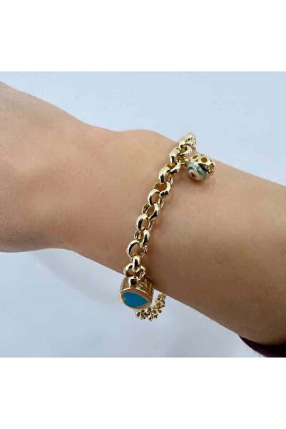 byBurak GOLD Mineli İtalyan Halka Zincir Bileklik – BLK0939