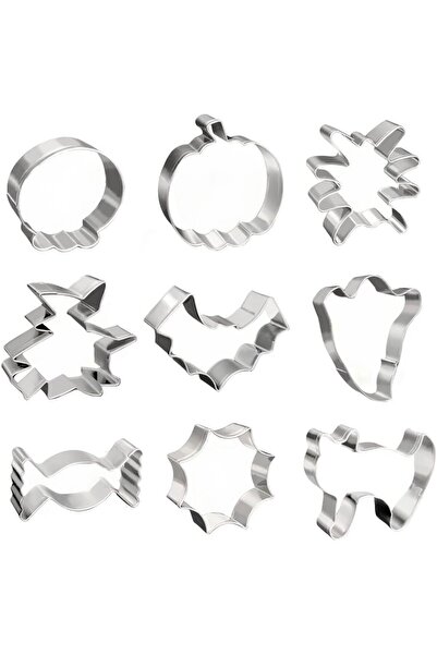 Fahiyaku Комплект от 9 форми за торта Fahiyaku, неръждаема стомана, сребристо