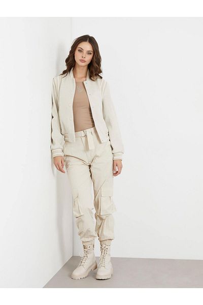 Guess Normal Waist Comfortable Cream Women's Pants W4Rb18Wfvv0-G1M5