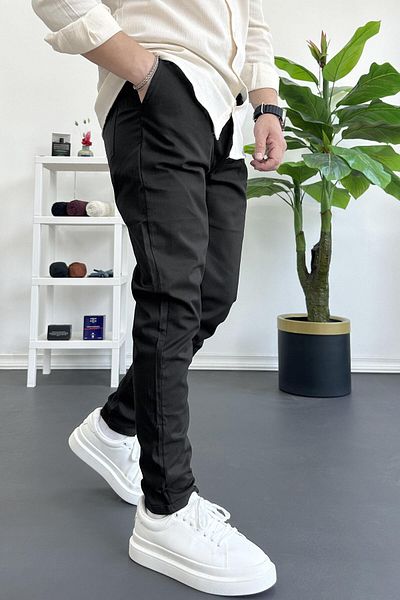 Edwox Men's Skinny Jogger Pants Black Edw384