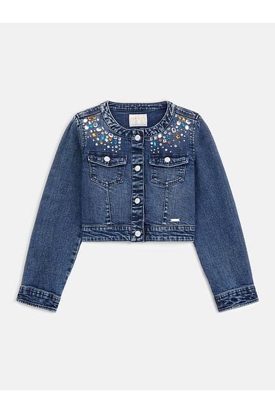 Guess JACĂTĂ DE DENIM CU PIATRĂ