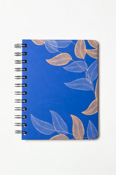 My Mia Art Blue Leaf Spiral Notebook 12X17