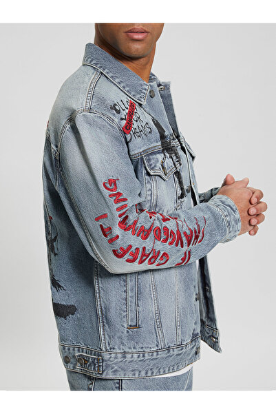 Guess Oversized Erkek Denim Ceket