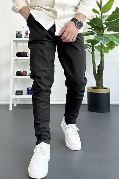 Edwox Men's Skinny Jogger Pants Black Edw384