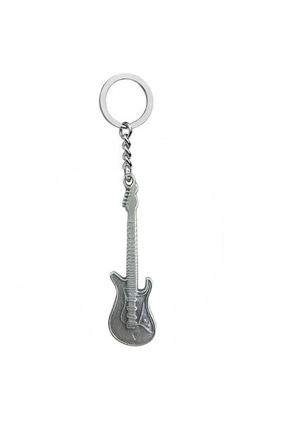 Herşey Nota Rock Style Necklace with Metal Electric Guitar Design – Unisex – 60 cm Chain