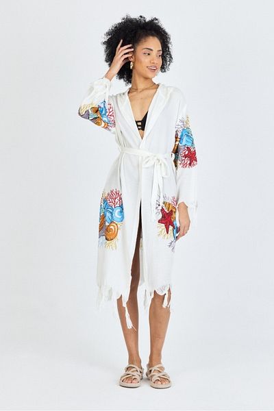 Mulberry Γυναικείο μπουρνούζι Samira Bamboo Printed Organic