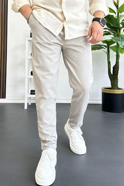 Edwox Ανδρικό παντελόνι Jogger Skinny Leg Stone Color Edw384