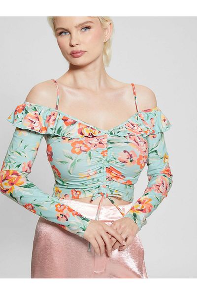 Guess Ruffle Women's Modal Blended Top