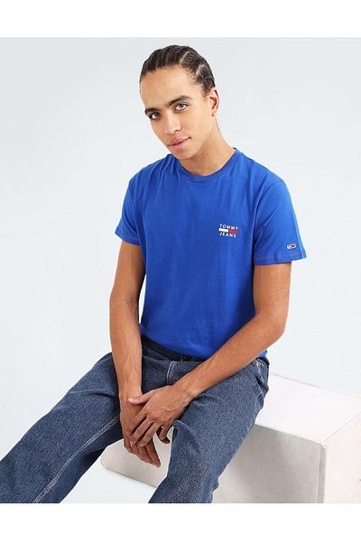 Tommy Jeans chest logo t shirt blue