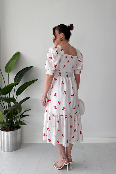 MaziButik Lined Cherry Dress Red