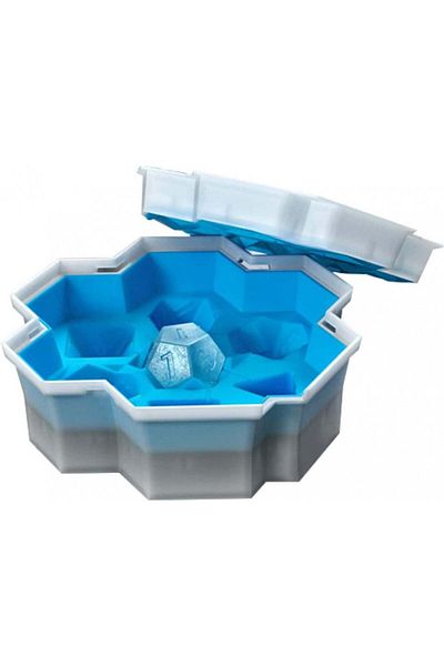 Yuikome Ice cube mold for 7 cubes, Yuikome, plastic/silicone, blue/gray, 19.5 x 18.5 x 6.5 cm
