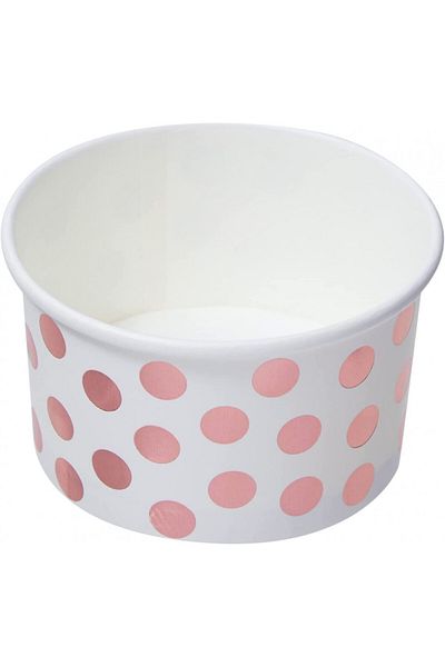 Blue Panda Set of 50 Blue Panda ice cream cups, paper, white/pink, 240 ml
