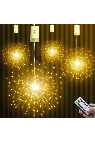 Choice 200LEDs Warm White 150/200 LED String Fairy Lights Hanging Starburst Lamp DIY Firework Christmas Gar