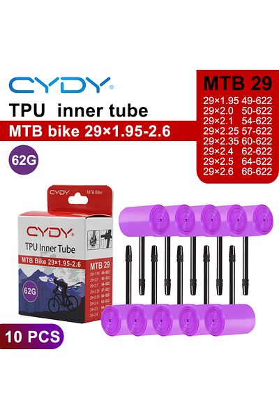 Choice 29x1.95-2.6 10PCS CYDY TPU MTB Bike Inner Tube Camera 29 26 27.5 29x1.95 2.0 2.1 2.2 2.3 2.4 2.5 2.