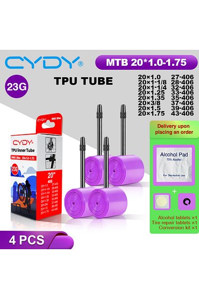 Choice 406 65mm CYDY 20x1.0-1.75 4PC 23g CYDY TPU Bike Inner Tube Camera 20" 406 20x1.0 1-1/8 1-1/4 1.25 1.