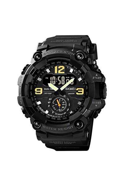 Skmei ساعة يد عسكرية رقمية سوداء للرجال 1637 مقاومة للماء والصدمات رياضية للر...