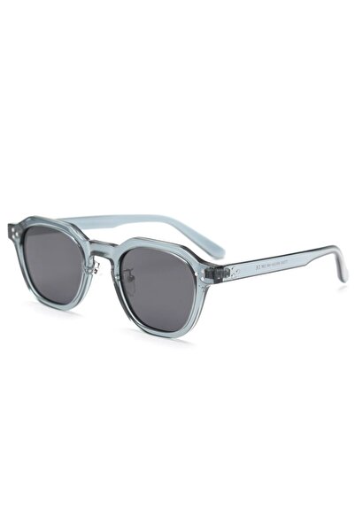 Choice blue with grey Polarized Sun Glasses for Women Mens TR90 Square Polygo...