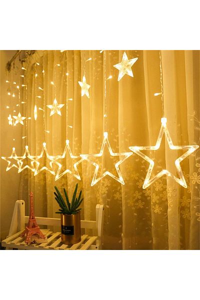 Choice 4.5M 138leds Warm White 3.5m 138 LED Icicle Curtain Star Fairy String Lights Christmas Garland Outd