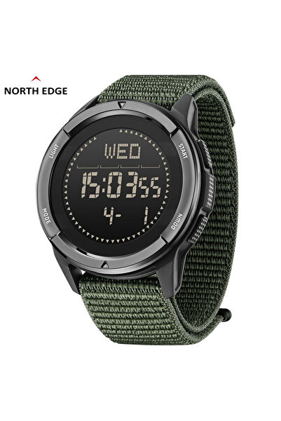 Choice ساعة NORTH EDGE APLS للرجال رقمية من ألياف الكربون بسوار أخضر، مقاومة ...