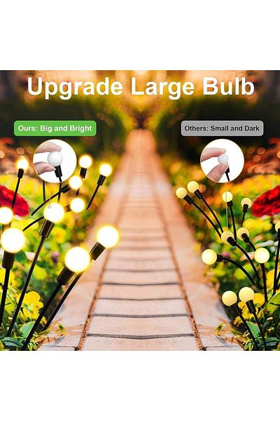 Choice 10L Warm White Outdoor Solar Pathway Light Waterproof 6/8/10 Heads Led Powered Swaying Firefly Lamp