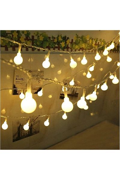 Choice Battery-3M 20LEDs Warm White 10M Ball LED String Lights Outdoor Ball Chain Lights Garland Lights Bul
