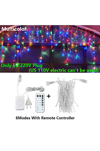 Choice 10 متر قابس الاتحاد الأوروبي RGB مع جهاز تحكم عن بعد 40 متر ستارة LED سلسلة ثلجية أضواء خرافية جارلاند جهاز تحكم عن بعد في الهواء الطلق للفصل