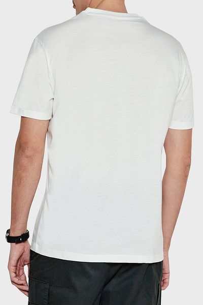 Armani Exchange Men's Regular Fit Round Neck Ax Logo Cotton Short Sleeve White T-Shirt Xm000327 Af10364-U0009