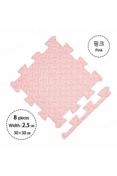 Choice سجادة ألعاب أطفال بلون موحد، سمكها 2.5 سم، وردية اللون، مع قطع أحجية، ...