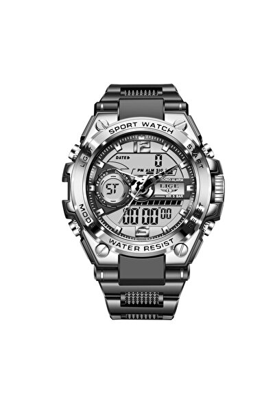 Lige ساعة LIGE عسكرية للرجال رقمية مقاومة للماء حتى عمق 50 متر مزودة بإضاءة L...