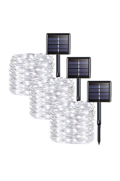 Choice 6M 50LED 3pack White Led Solar Fairy String Lights 8 Modes Christmas Led Light Outdoor Garden Patio