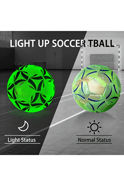 Choice كرة قدم مضيئة 1Pro مقاس 5 - متينة، مخيطة آليًا، ومتوهجة في الظلام للجميع