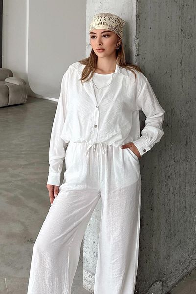 Olcay Cămașă scurtă Chrush cu accesoriu pentru maiou și colier ALB 9353