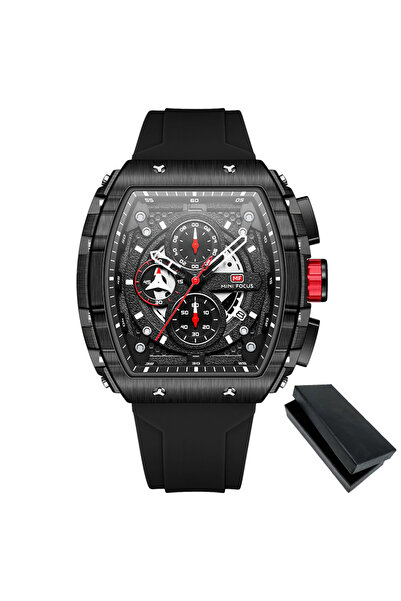 Choice ساعة ميني فوكس كرونوغراف كوارتز سوداء للرجال بمينا تونيو وساعة يد رياض...