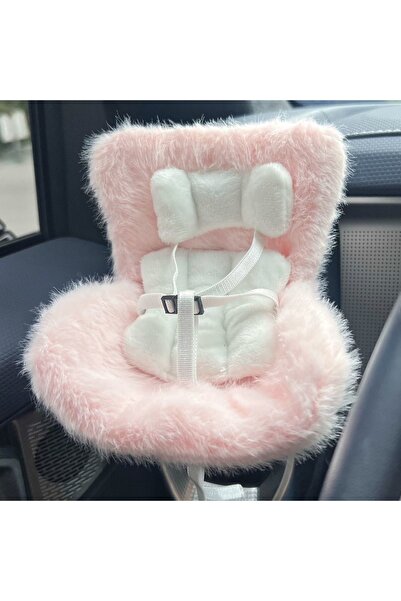 Choice مقعد أمان لدمية سيارة وردية لكرسي كرتوني مقاس 17 سم، مخرج مقعد سيارة د...