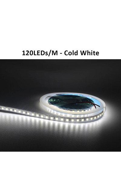 Choice شريط LED أبيض بارد 120 مصباح LED بطول 5 أمتار و12 فولت، شريط LED SMD 2...