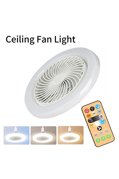 Choice 1pc Smart Remote Control Ceiling Fan with LED Lighting Ceiling Fan with Lights Remote Control E27 Co