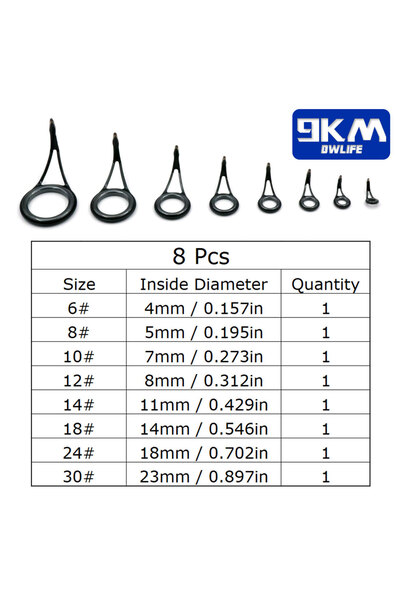 Choice 8 قطع مقاس (6-30) 8~105 قطعة دليل صنارة صيد دوارة طقم إصلاح صنارة تلسك...