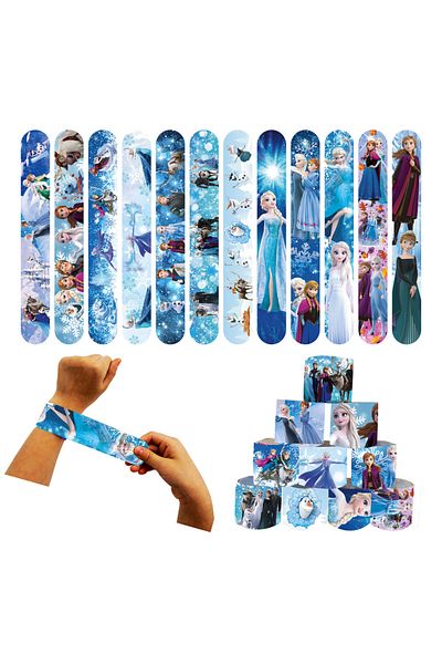 Miniso 24pcs Slap Bracelets 12/24/36pcs Frozen Slap Bracelets Anna Elsa Princess Party Favor Gifts Goodie B